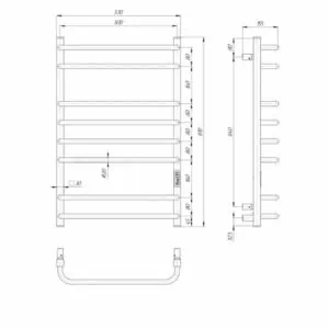 Calorifer baie electric Elna, 8 elementi, cu Termostat, Inox