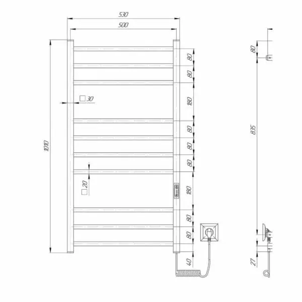 Calorifer electric uscator prosop cu Termostat Lesenka Lux 1 2