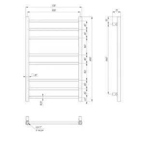 Calorifer baie uscator prosop cu apa Lader Lux 8 elementi, Inox