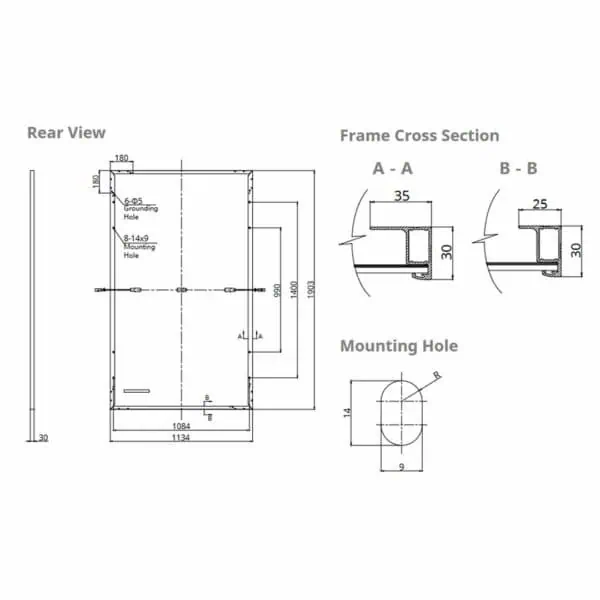 Panou fotovoltaic Canadian Solar HiKu6 Mono PERC 460 W – CS6L 460MS schita