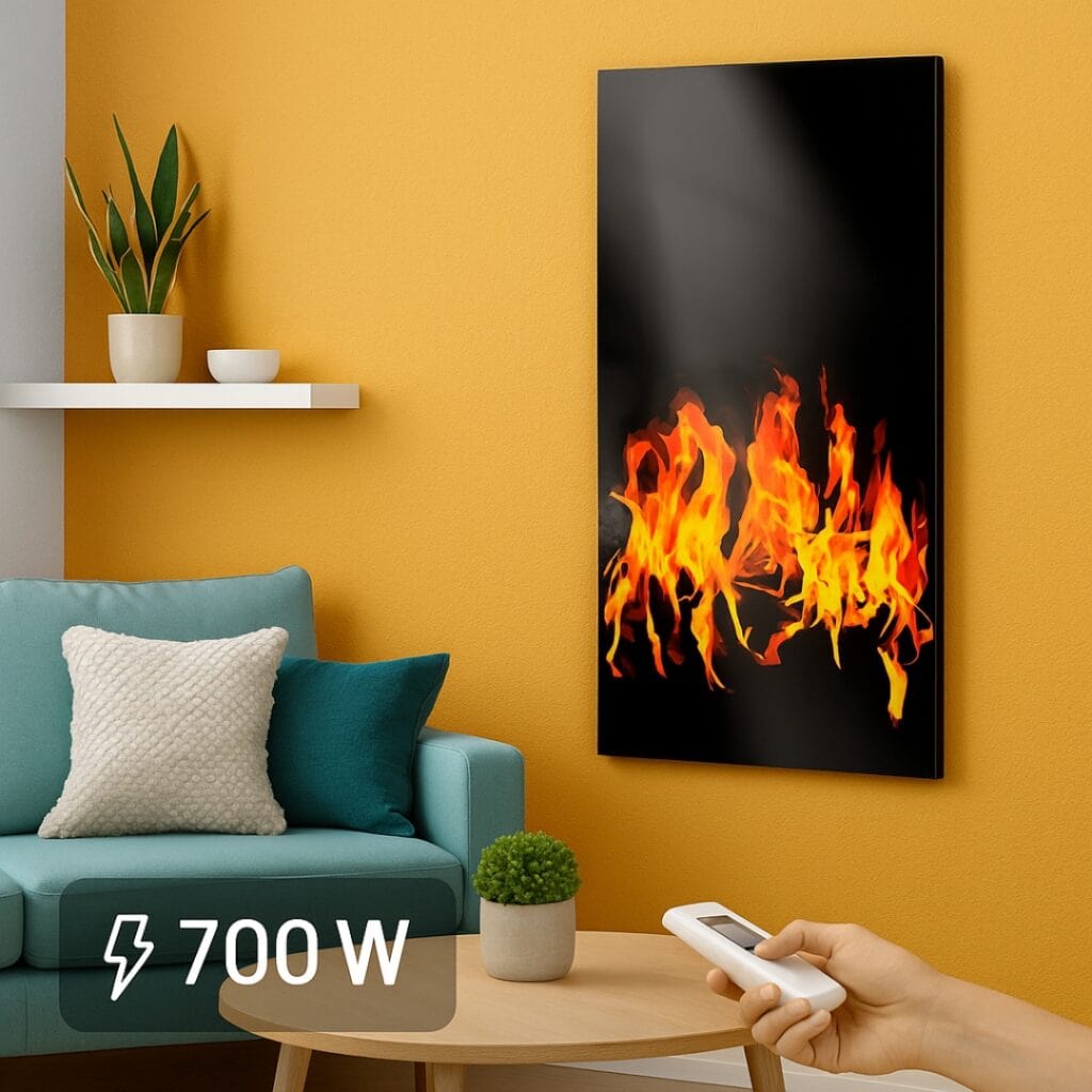 Panou radiant cu infrarosu Flacara 700W cu termostat