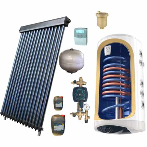Kit Solar apa calda presurizat pentru 3 persoane cu boiler 150l doua serpentine