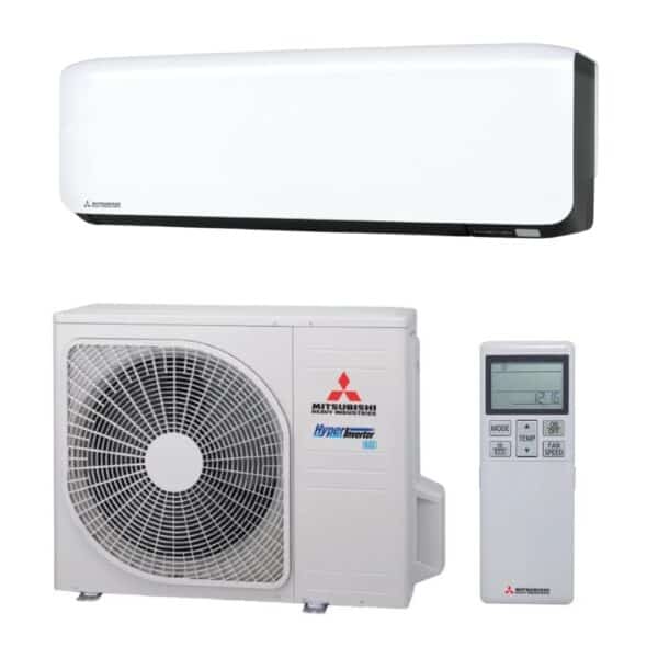 Aer conditionat Mitsubishi Heavy Industries 12000 BTU Harakuze cu Clasa energetica A+++, Black and White (SRK35ZS-WFB SRC35ZS-W2)