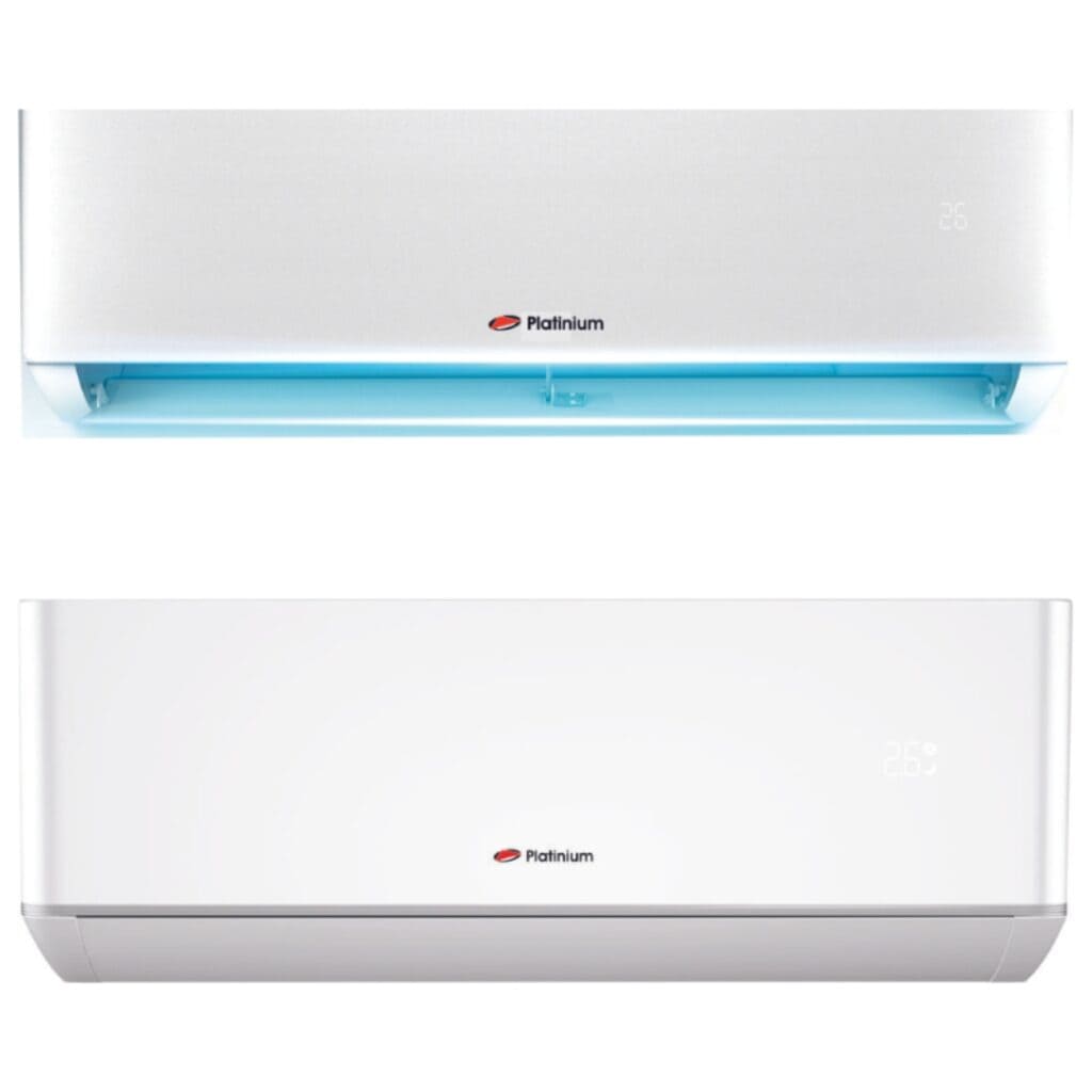 Unitate de aer condiționat split modernă, alb, cu tehnologie avansată pentru răcire și încălzire eficiente, ideală pentru confortul interiorului.